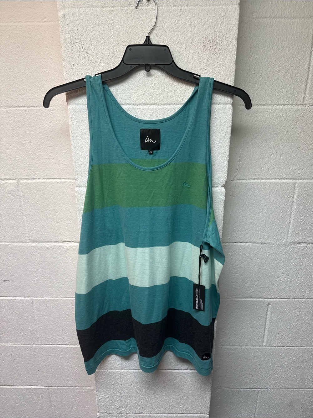 Imperial Motion Teal & Green Striped Tank